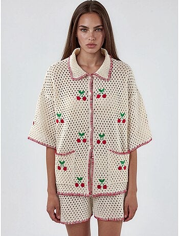 Ensemble deux pièces à col polo brodé