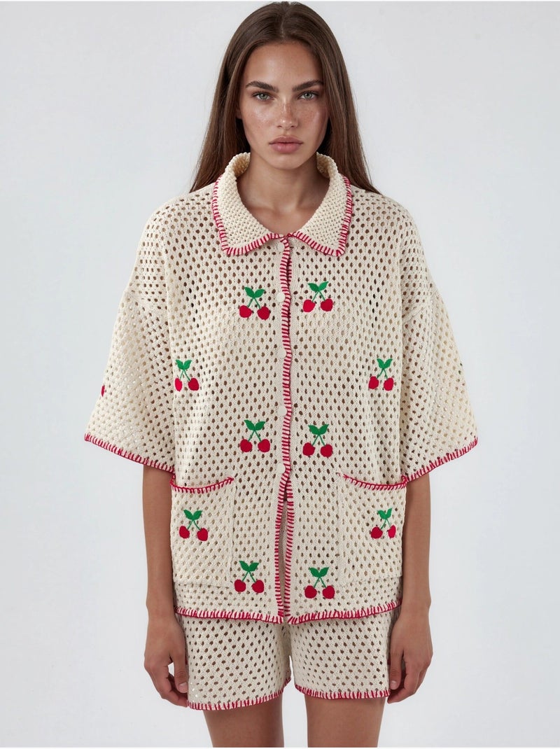 Ensemble deux pièces à col polo brodé Multicolore - Kiabi