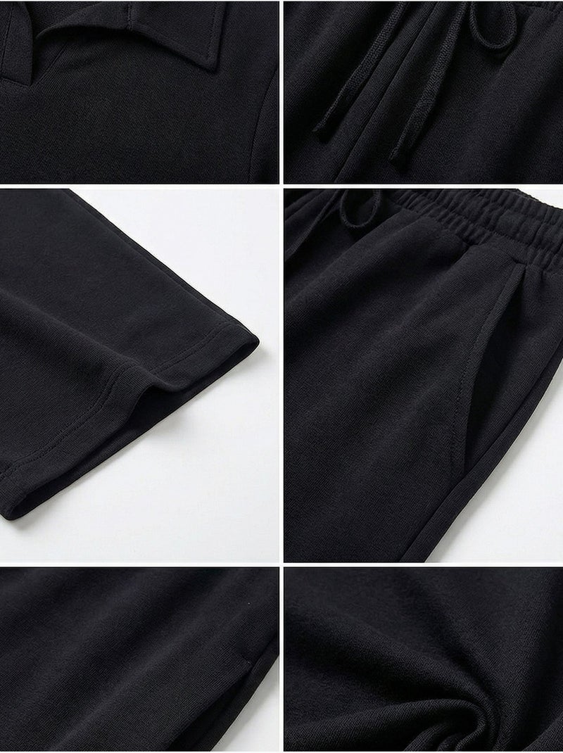 Ensemble deux pièces à col polo taille mi-haute istanbul Noir - Kiabi