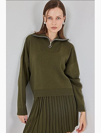 Ensemble deux pièces à manches longues et col zippé avec jambe large bdart