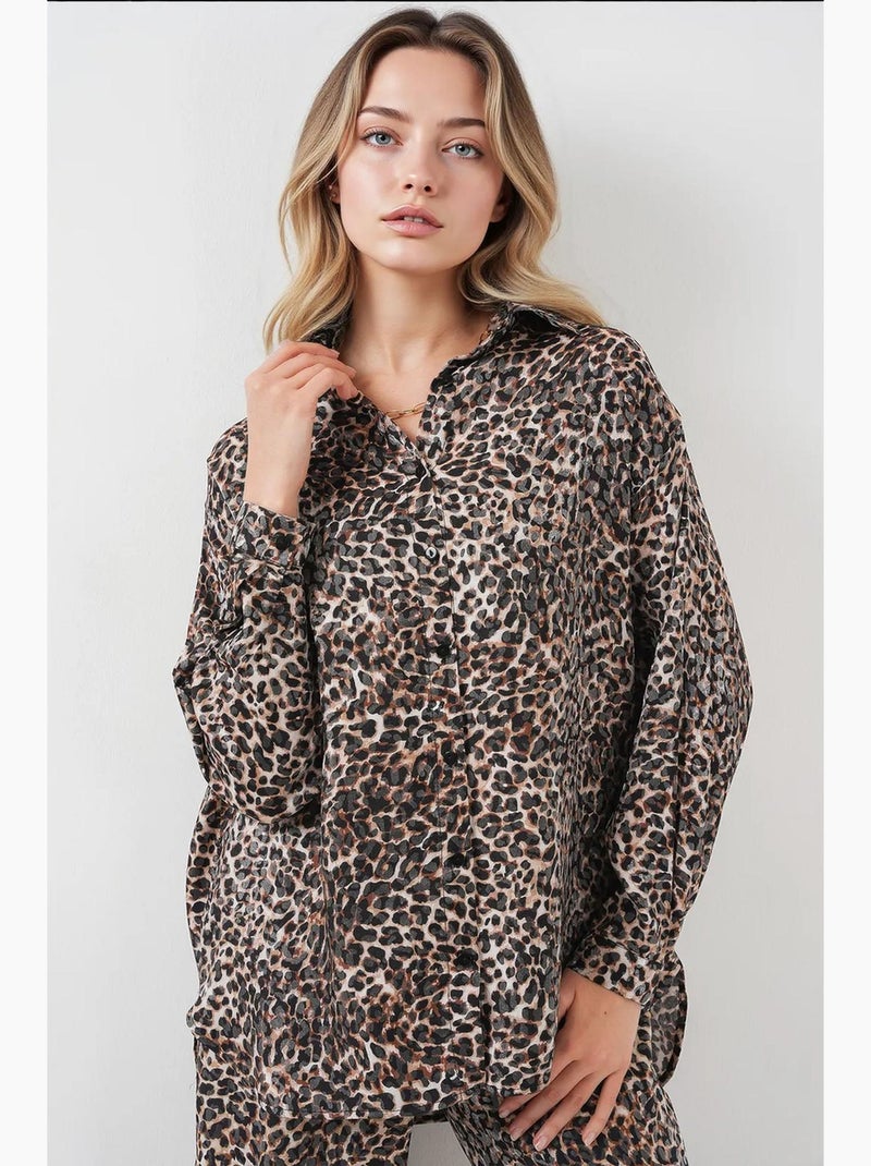 Ensemble deux pièces à motif léopard bdart Camel - Kiabi