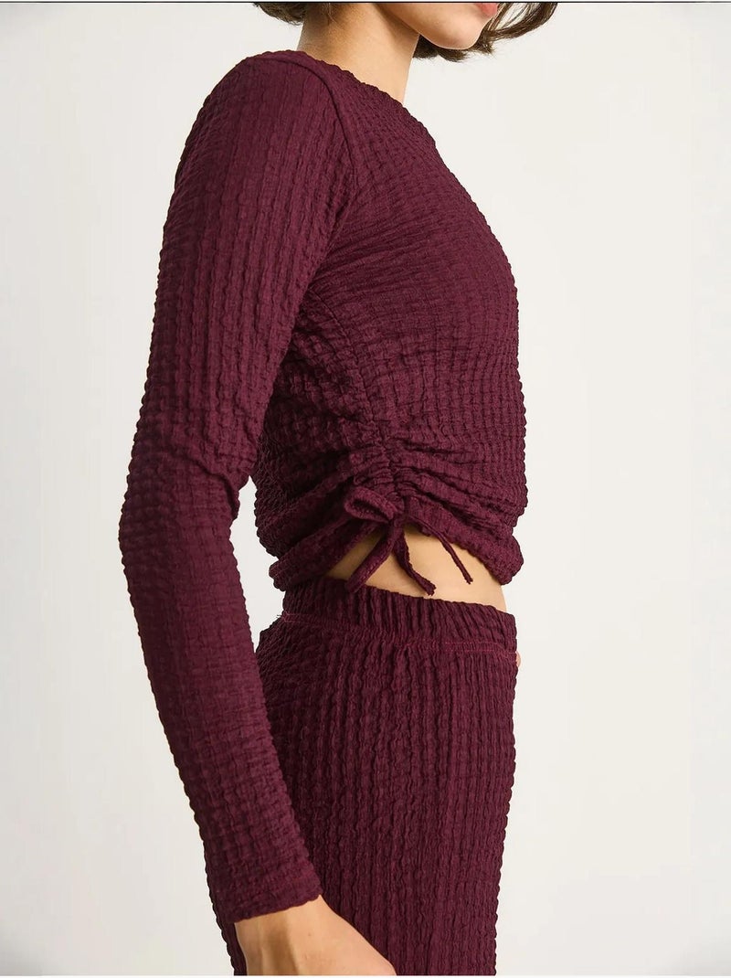 Ensemble deux pièces ajusté avec pantalon évasé lucci Mauve - Kiabi