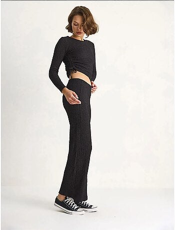 Ensemble deux pièces ajusté avec pantalon évasé lucci