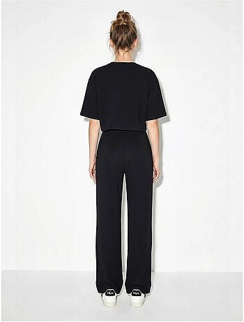 Ensemble deux pièces avec t-shirt col rond et pantalon large lucci