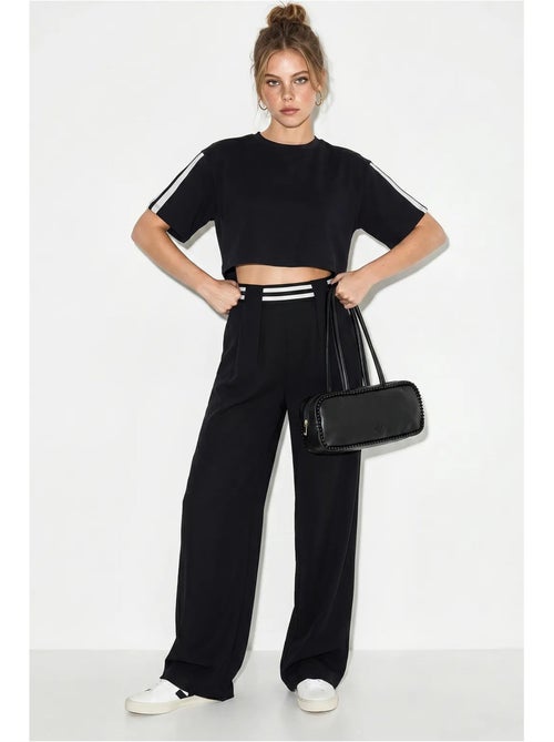 Ensemble deux pièces avec t-shirt col rond et pantalon large lucci - Kiabi Ensemble deux pièces avec t-shirt col rond et pantalon large lucci - Kiabi