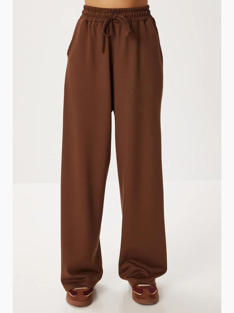 Ensemble deux pièces avec veste à détail poche et pantalon à jambes larges istanbul Marron chocolat - Kiabi