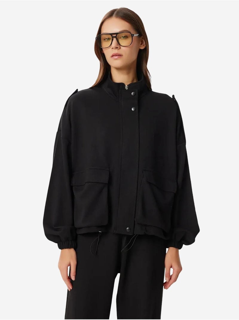 Ensemble deux pièces avec veste à détail poche et pantalon à jambes larges istanbul Noir - Kiabi
