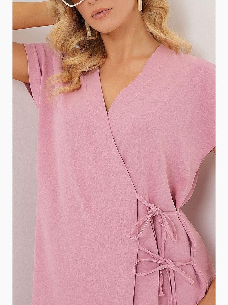Ensemble deux pièces ayrobin à manches courtes et lacets bdart Rose pâle - Kiabi