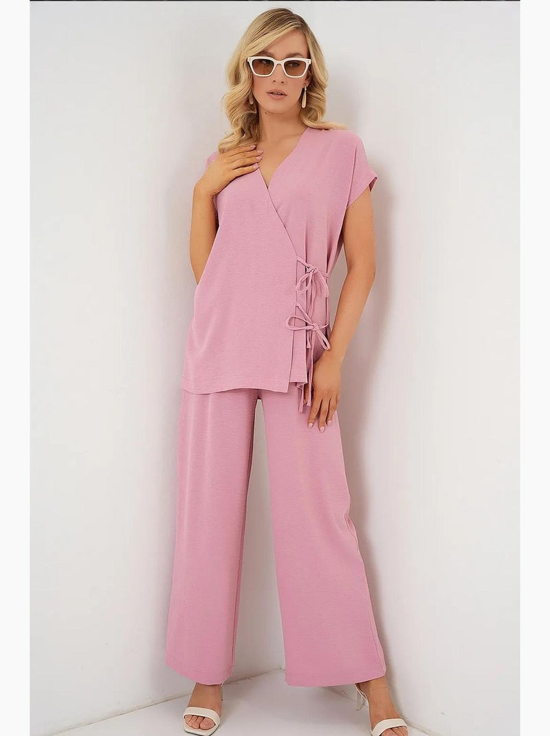 Ensemble deux pièces ayrobin à manches courtes et lacets bdart Rose pâle - Kiabi
