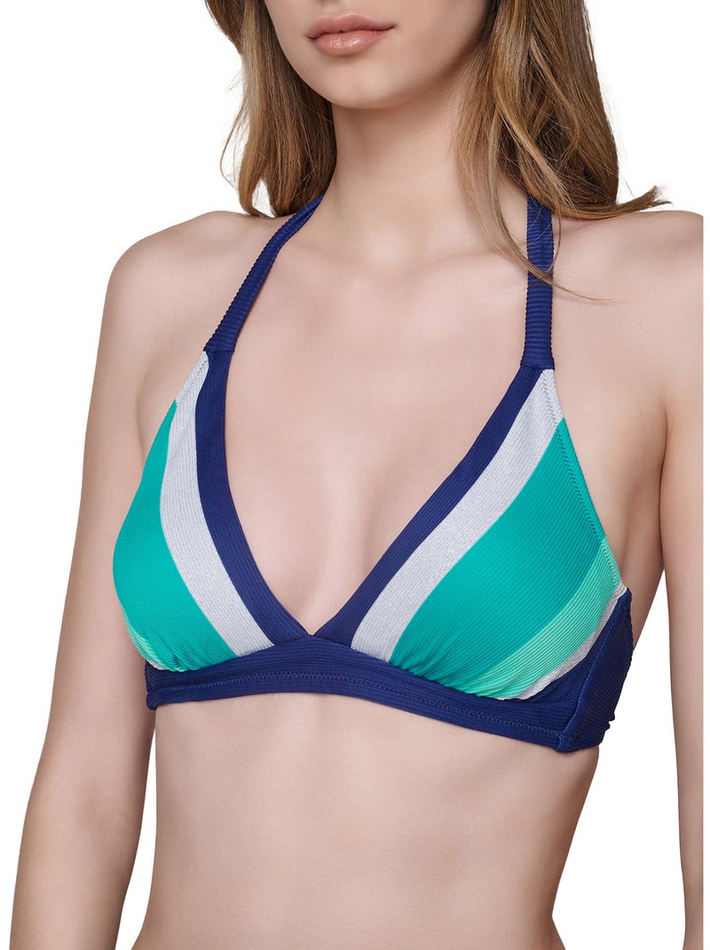 Ensemble deux pièces bikini triangle Horizon Bleu - Kiabi