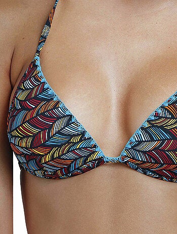 Ensemble deux pièces bikini triangle push-up Ethnic Feathers