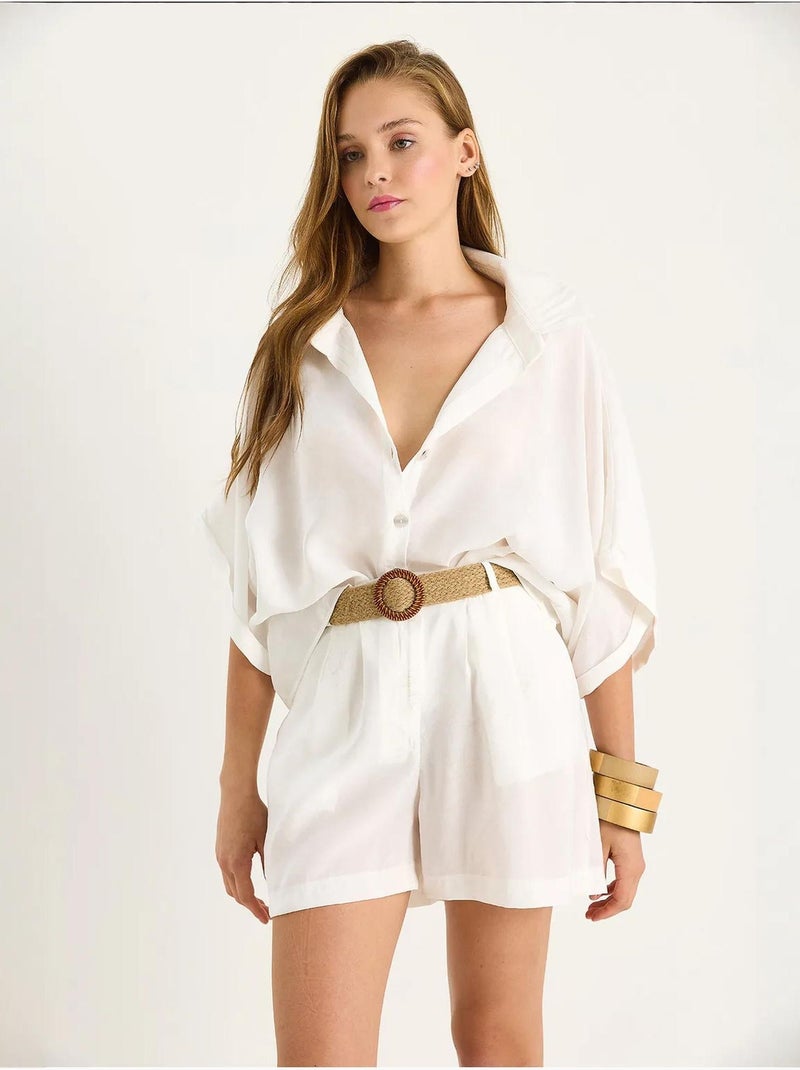 Ensemble deux pièces boutonné taille haute lucci Blanc - Kiabi