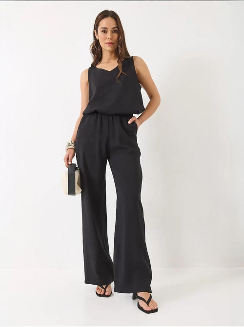 Ensemble deux pièces : chemisier à bretelles et col en v, pantalon palazzo lucci - Kiabi Ensemble deux pièces : chemisier à bretelles et col en v, pantalon palazzo lucci - Kiabi