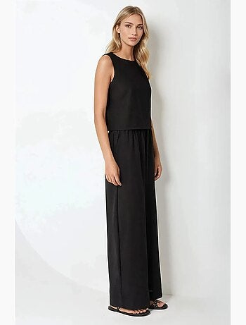 Ensemble deux pièces chemisier en lin et pantalon taille élastique hiccup