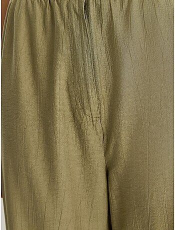Ensemble deux pièces chemisier et pantalon à manches courtes avec détails noués de bianco lucci