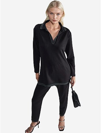 Ensemble deux pièces composé d'un polo long et d'un pantalon skinny