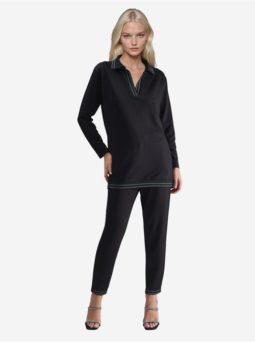 Ensemble deux pièces composé d'un polo long et d'un pantalon skinny - Kiabi Ensemble deux pièces composé d'un polo long et d'un pantalon skinny - Kiabi