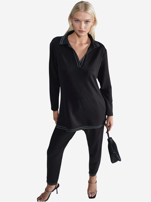 Ensemble deux pièces composé d'un polo long et d'un pantalon skinny - Kiabi Ensemble deux pièces composé d'un polo long et d'un pantalon skinny - Kiabi