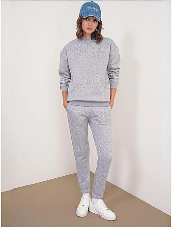 Ensemble deux pièces confortable en tricot côtelé mixray