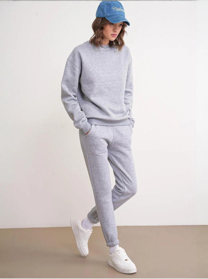 Ensemble deux pièces confortable en tricot côtelé mixray Gris - Kiabi