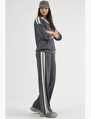 Ensemble deux pièces coordonné à col zippé et jambes larges hiccup