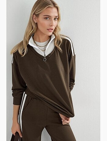 Ensemble deux pièces coordonné à col zippé et jambes larges hiccup