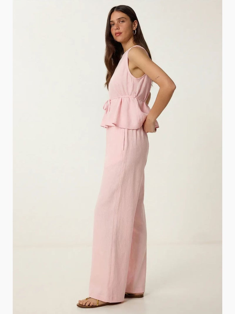 Ensemble deux pièces coordonné à taille haute et col halter istanbul Rose clair - Kiabi