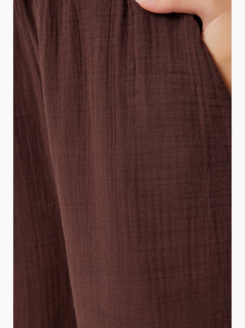 Ensemble deux pièces coordonné à taille haute, jambe large et col chemise istanbul - Kiabi Ensemble deux pièces coordonné à taille haute, jambe large et col chemise istanbul - Kiabi