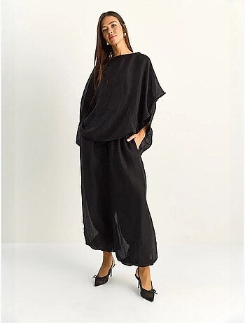 Lucci ensemble deux pièces coordonné taille haute à jambe large