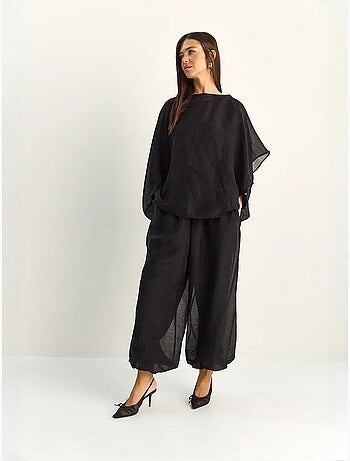 Lucci ensemble deux pièces coordonné taille haute à jambe large