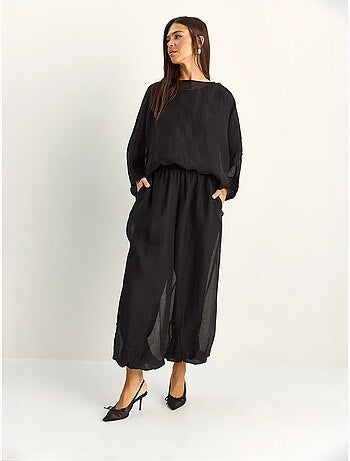 Lucci ensemble deux pièces coordonné taille haute à jambe large