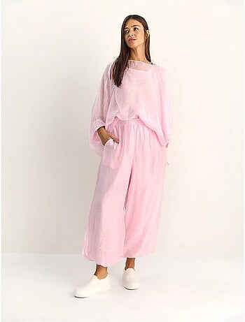 Ensemble deux pièces coordonné taille haute à jambe large lucci