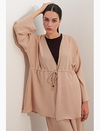 Ensemble deux pièces en crêpe avec kimono et pantalon large bdart
