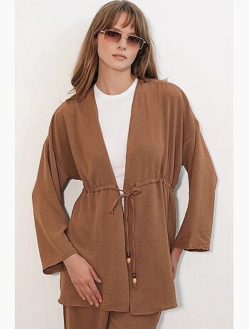 Ensemble deux pièces en crêpe avec kimono et pantalon large bdart