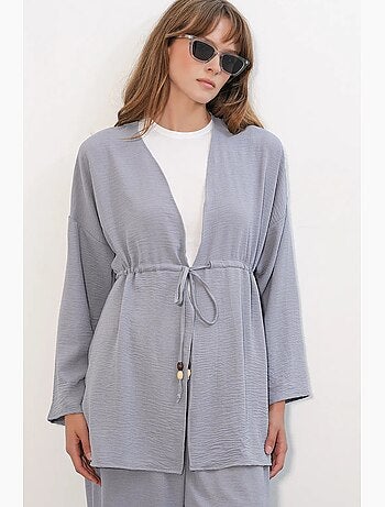 Ensemble deux pièces en crêpe avec kimono et pantalon large bdart