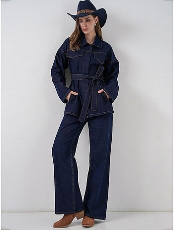 Ensemble deux pièces en denim avec col de veste bdart