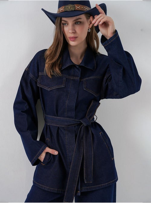 Ensemble deux pièces en denim avec col de veste bdart - Kiabi Ensemble deux pièces en denim avec col de veste bdart - Kiabi