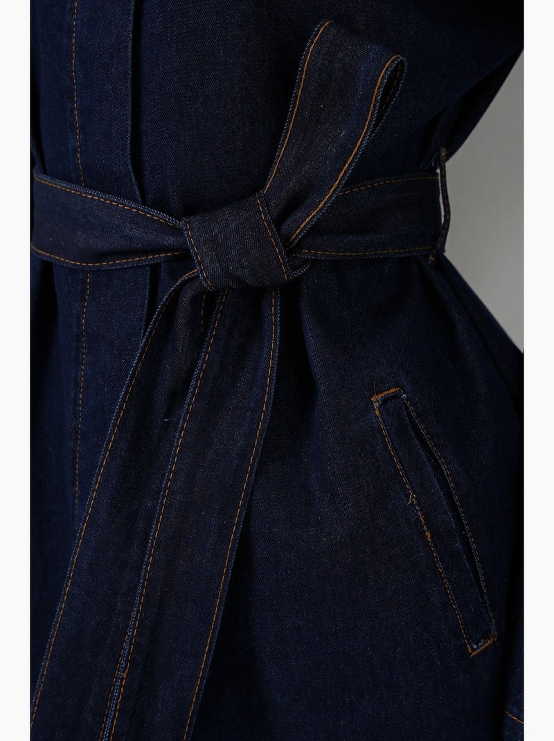 Ensemble deux pièces en denim avec col de veste bdart Bleu marine - Kiabi
