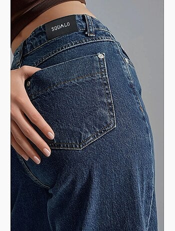 Ensemble deux pièces en jean taille haute avec col de veste hiccup