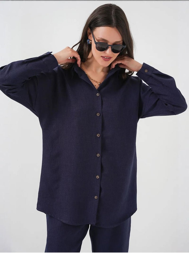 Ensemble deux pièces en lin bdart Bleu marine - Kiabi