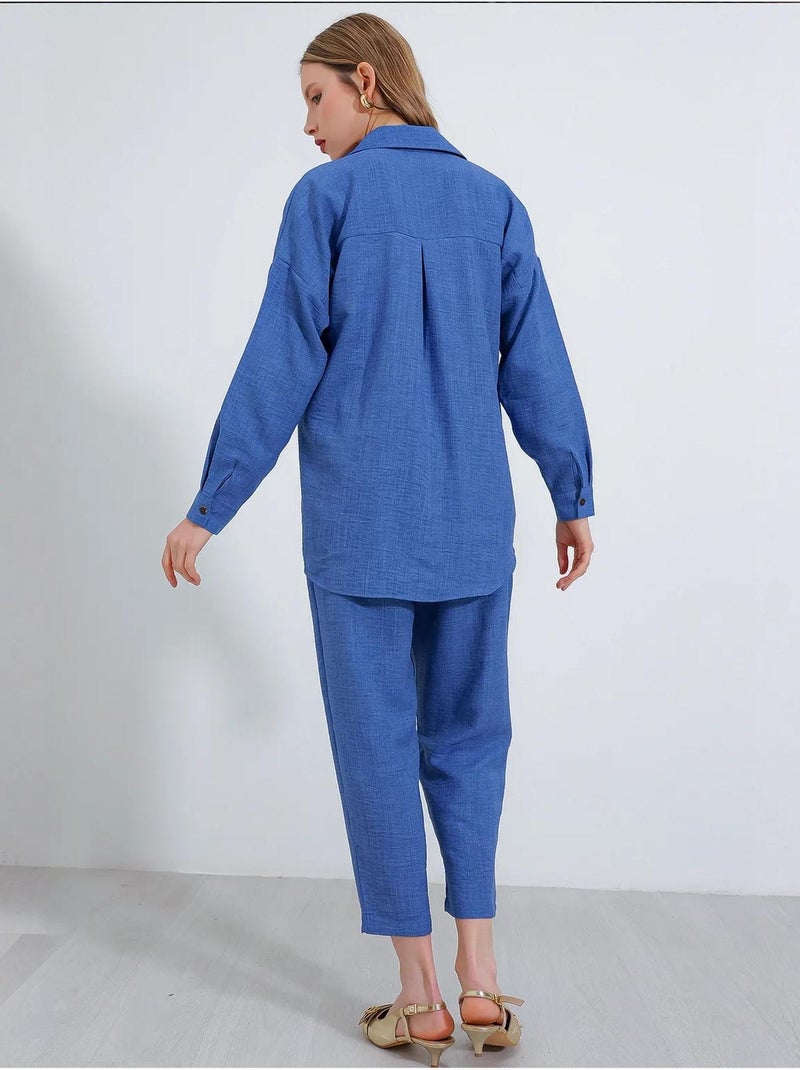 Ensemble deux pièces en lin bdart Bleu saphir - Kiabi