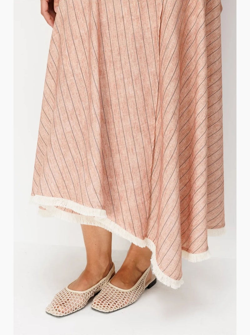 Ensemble deux pièces en lin et coton mixray Vieux rose - Kiabi