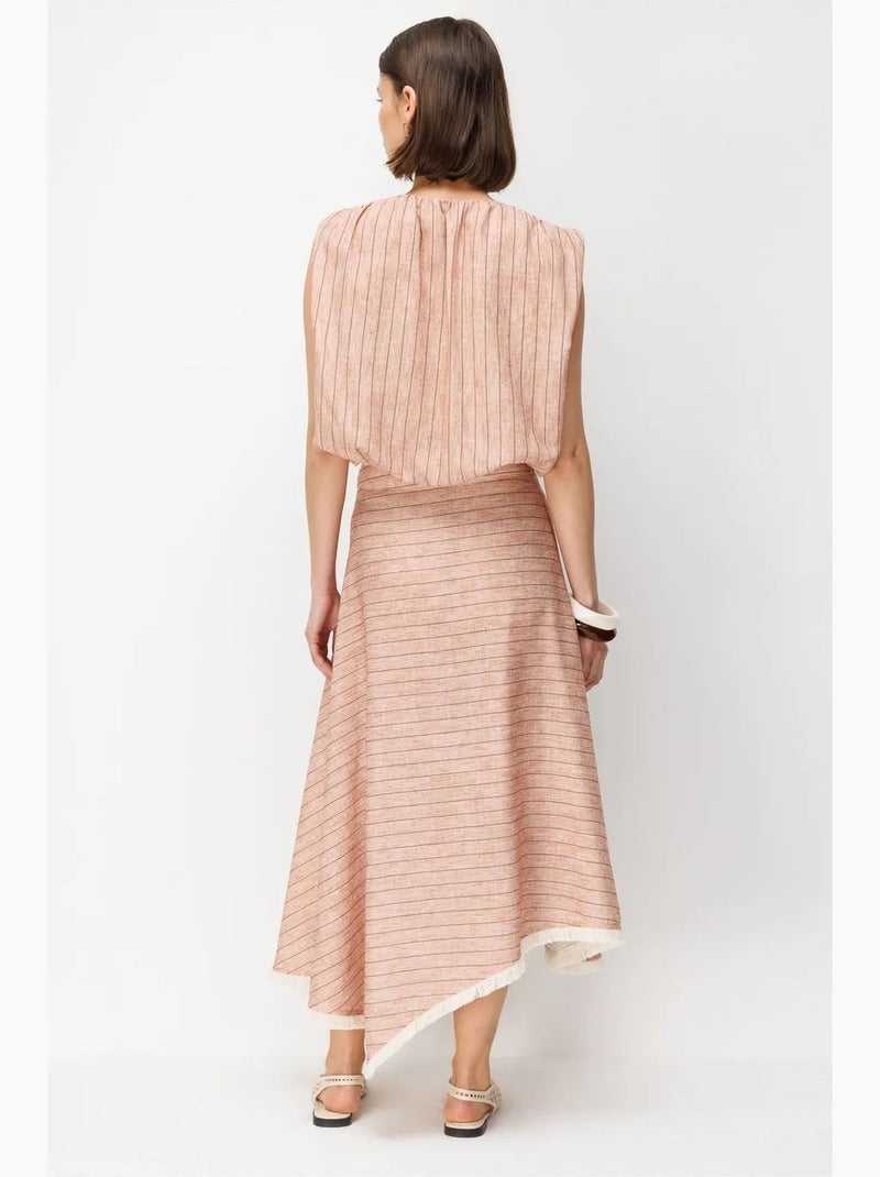 Ensemble deux pièces en lin et coton mixray Vieux rose - Kiabi