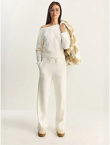 Ensemble deux pièces en maille à col asymétrique et taille haute lucci