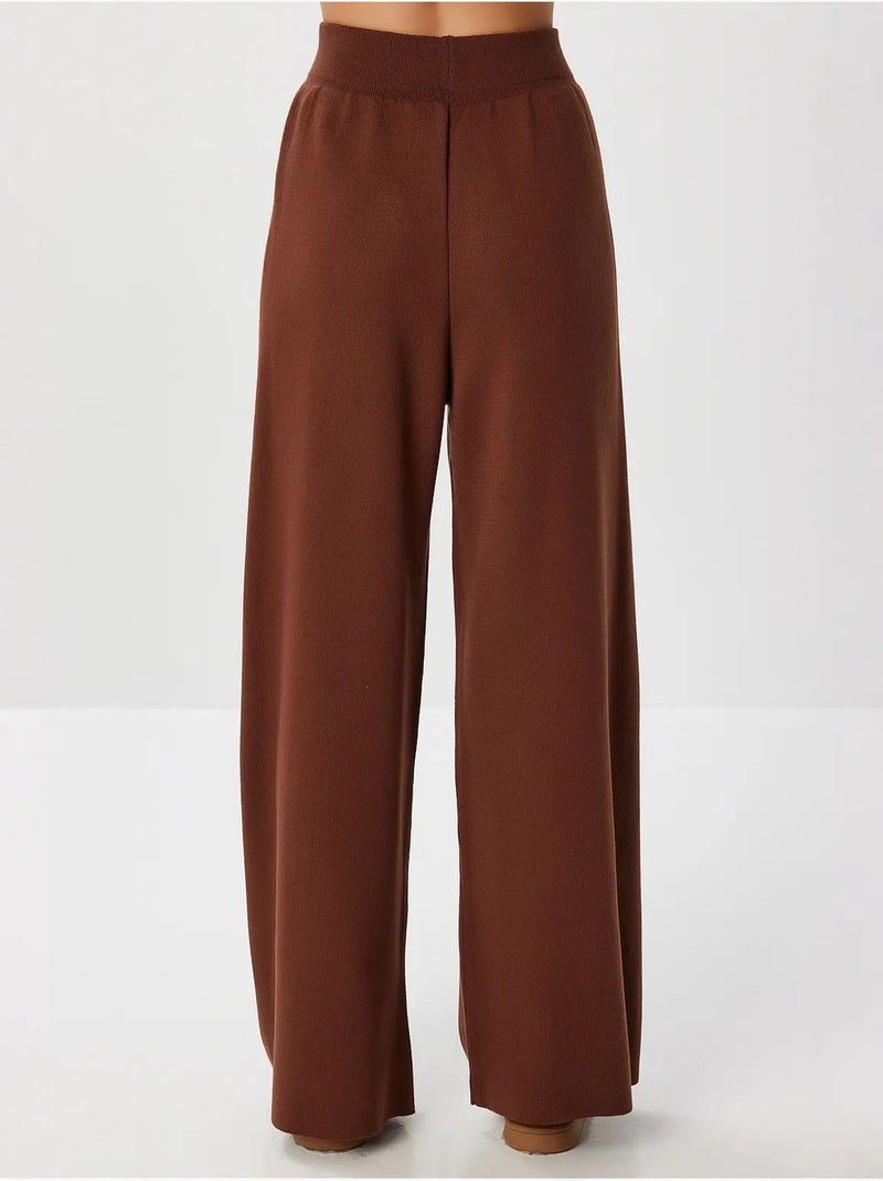Ensemble deux pièces en maille à col v et détail cravate oversize istanbul Marron - Kiabi