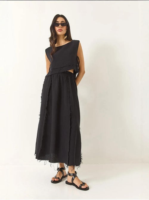 Ensemble deux pièces en mousseline avec jupe taille élastique et lien latéral bianco lucci - Kiabi Ensemble deux pièces en mousseline avec jupe taille élastique et lien latéral bianco lucci - Kiabi