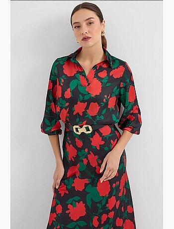 Ensemble deux pièces en satin à motifs bdart