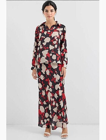 Ensemble deux pièces en satin à motifs bdart