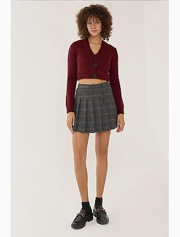 Ensemble deux pièces en tricot à col en v et détails boutonnés hiccup