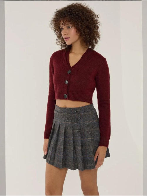 Ensemble deux pièces en tricot à col en V et détails boutonnés - Kiabi